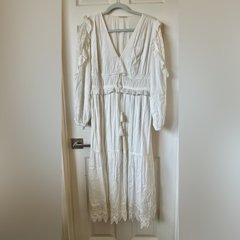 Ulla Johnson Crochet Midi Cream Dress Size Large